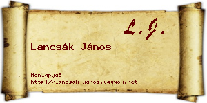 Lancsák János névjegykártya