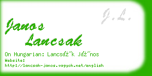 janos lancsak business card